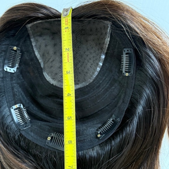 12” Human Hair Topper Clip In Hair Topper Crown Thinning Grey Coverage - Picture 8 of 8